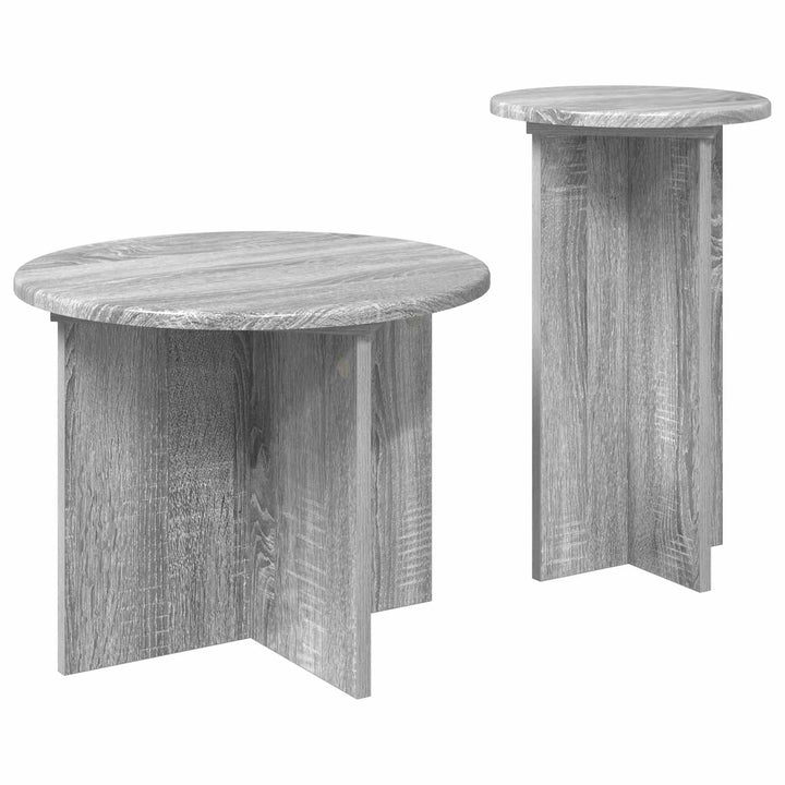 Sidebordssæt 2 stk. Grå sonoma-eg Ø 45 x 35 cm Konstrueret træ