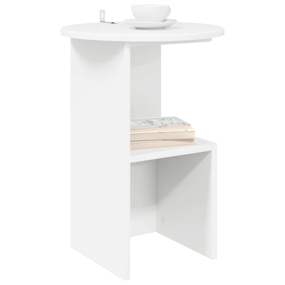 Sidebord Hvid Ø 39,5 x 55 cm Konstrueret træ