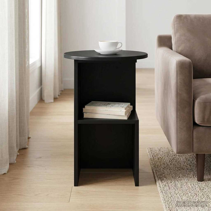 Sidebord Sort Ø 39,5 x 55 cm Konstrueret træ