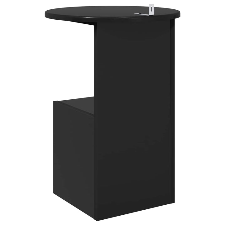 Sidebord Sort eg Ø 39,5 x 55 cm Konstrueret træ