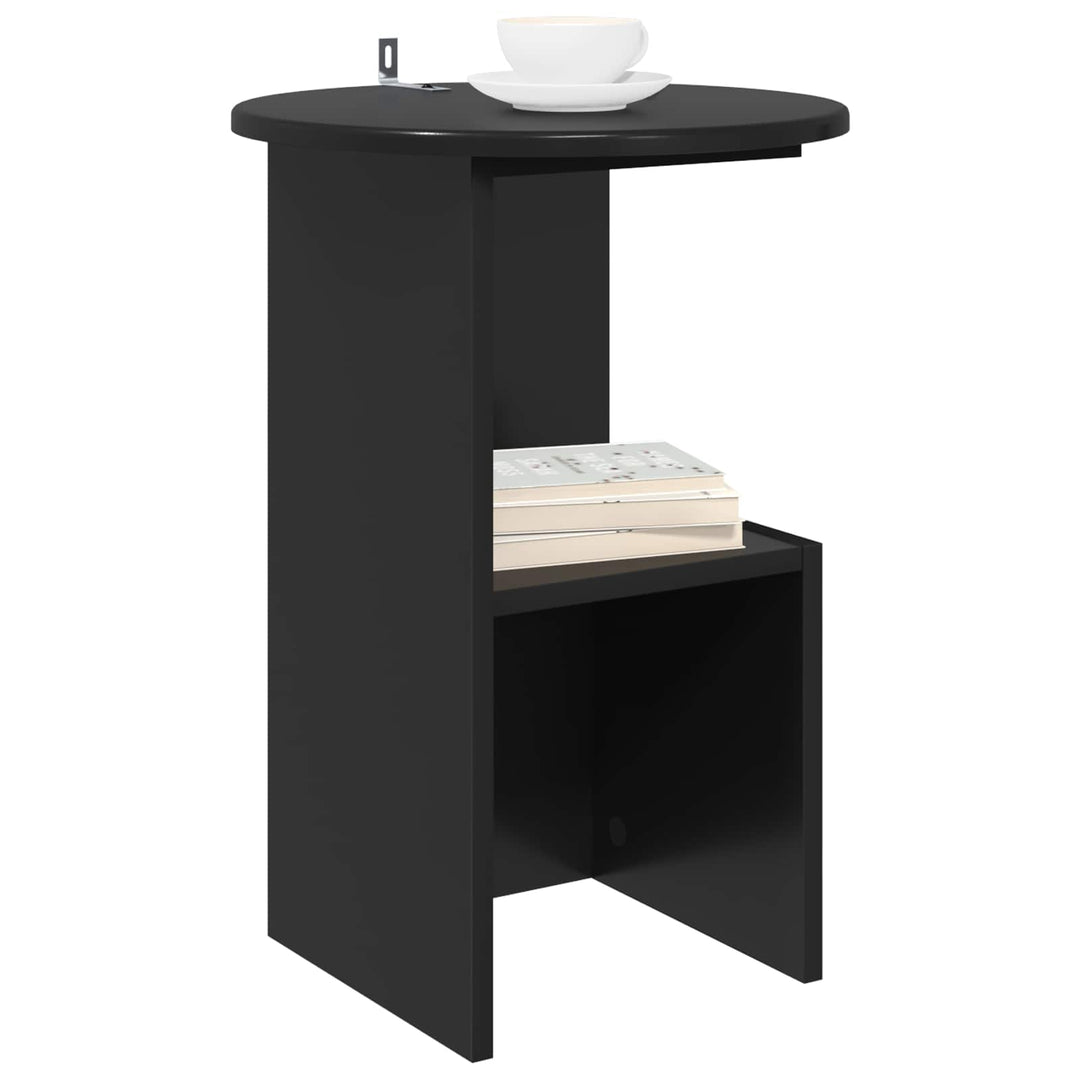 Sidebord Sort eg Ø 39,5 x 55 cm Konstrueret træ