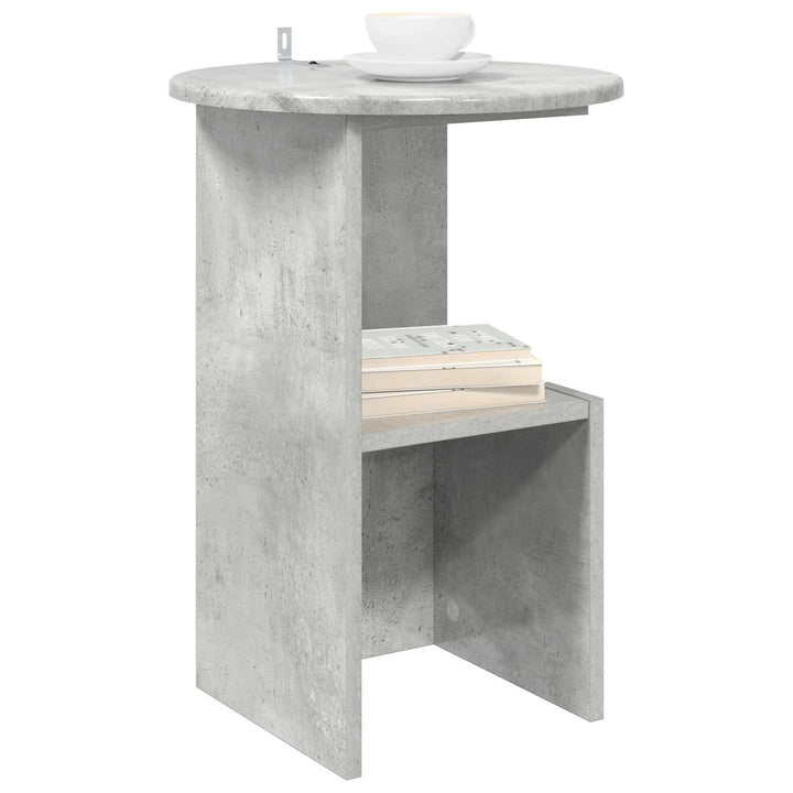 Sidebord Betongrå Ø 39,5 x 55 cm Konstrueret træ