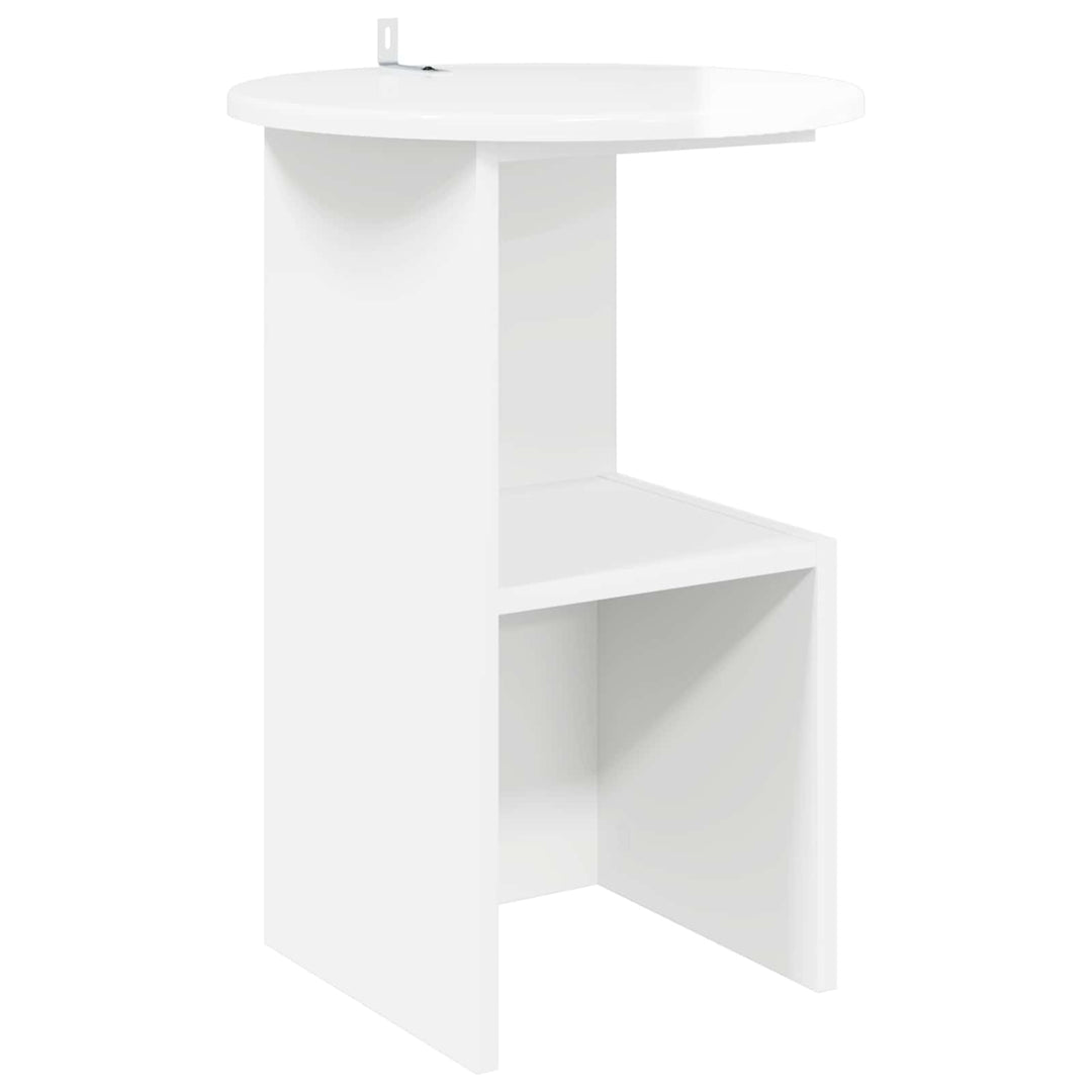 Sidebord Hvid højglans Ø 39,5 x 55 cm Konstrueret træ