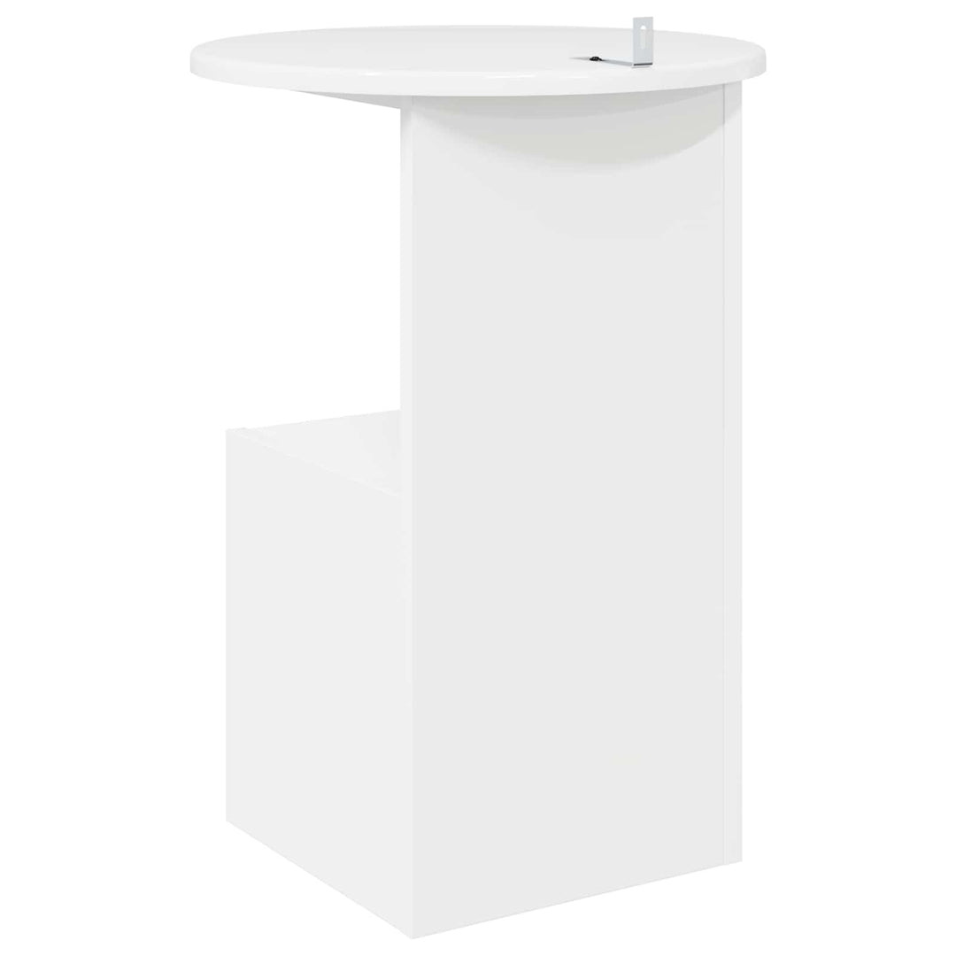 Sidebord Hvid højglans Ø 39,5 x 55 cm Konstrueret træ