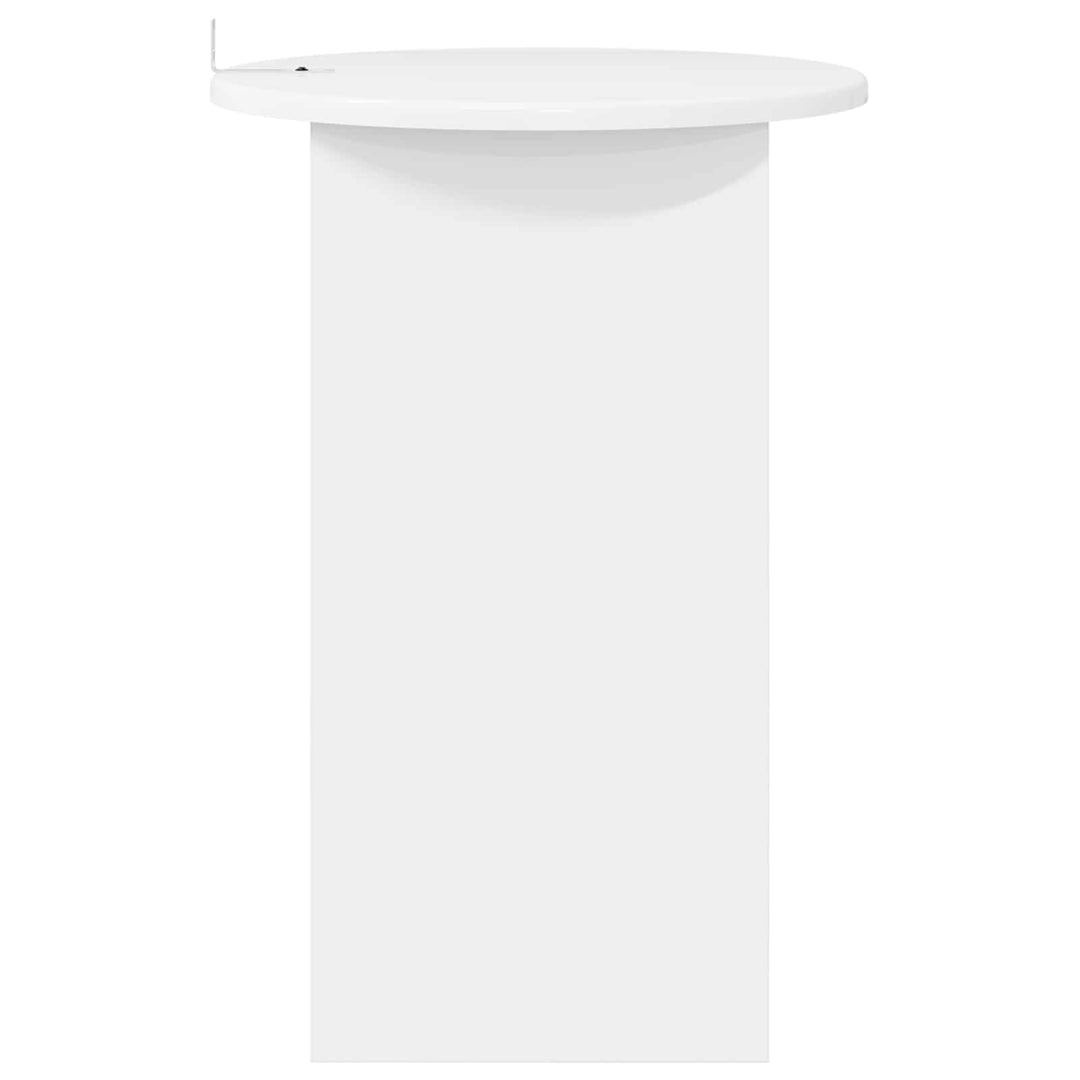Sidebord Hvid højglans Ø 39,5 x 55 cm Konstrueret træ