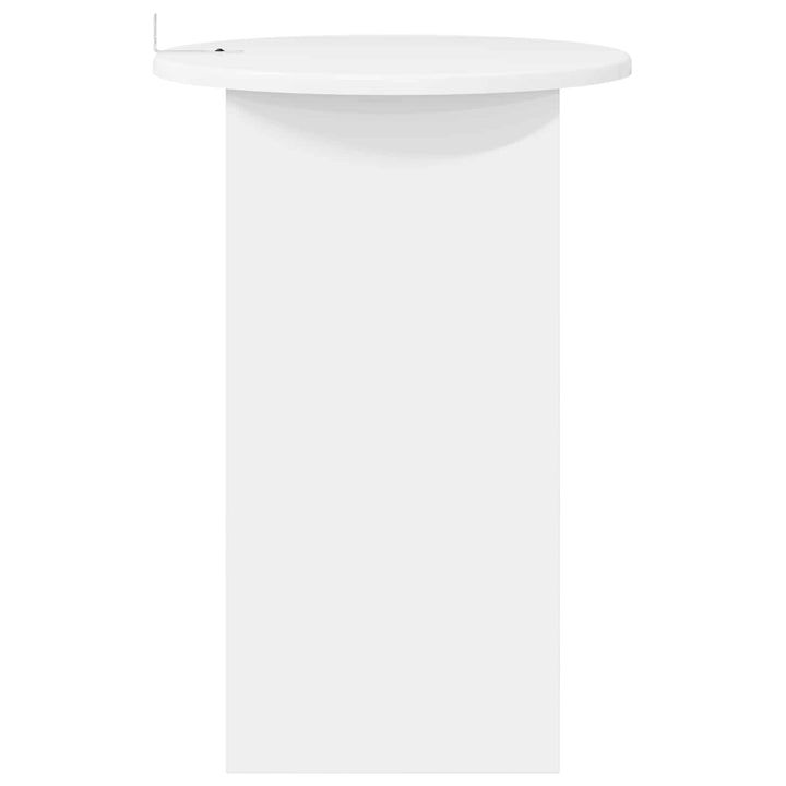 Sidebord Hvid højglans Ø 39,5 x 55 cm Konstrueret træ