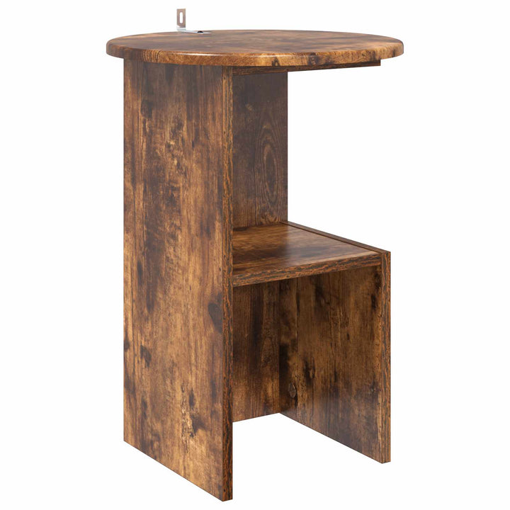 Sidebord Røget eg Ø 39,5 x 55 cm Konstrueret træ