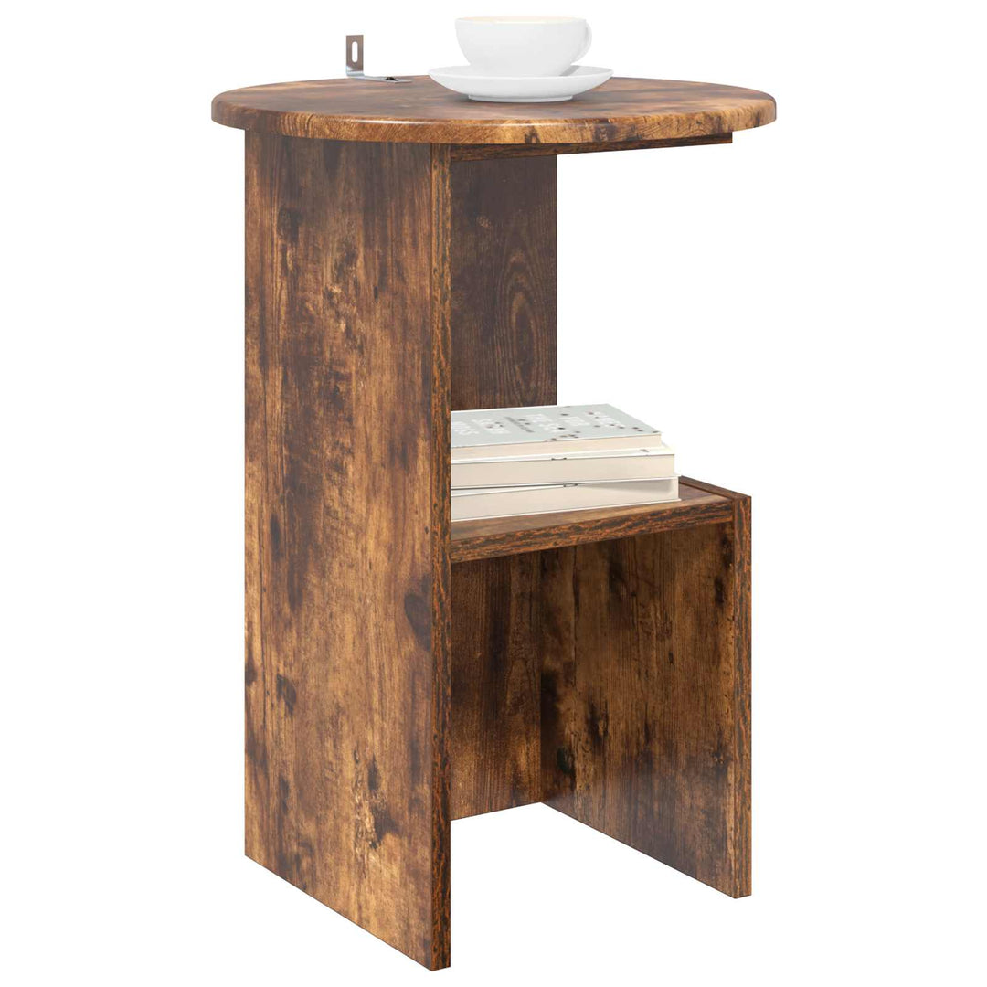 Sidebord Røget eg Ø 39,5 x 55 cm Konstrueret træ
