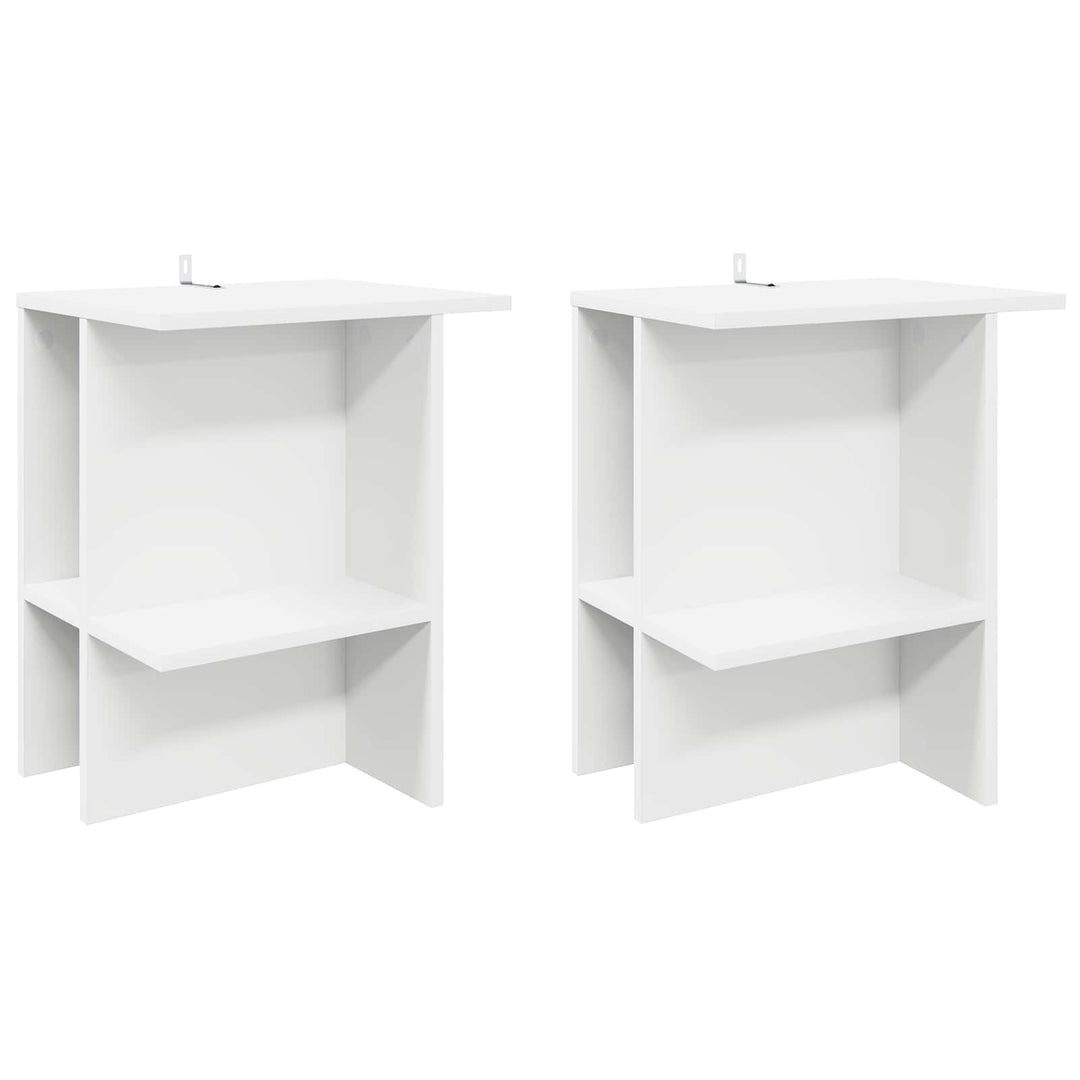 Sofabord 2 pcs Hvid 40 x 30 x 49 cm Konstrueret træ