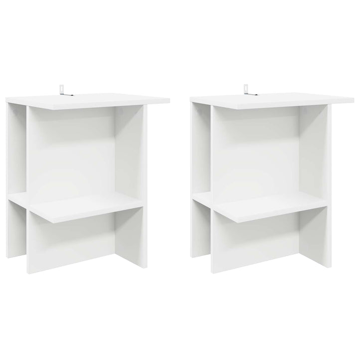 Sofabord 2 pcs Hvid 40 x 30 x 49 cm Konstrueret træ