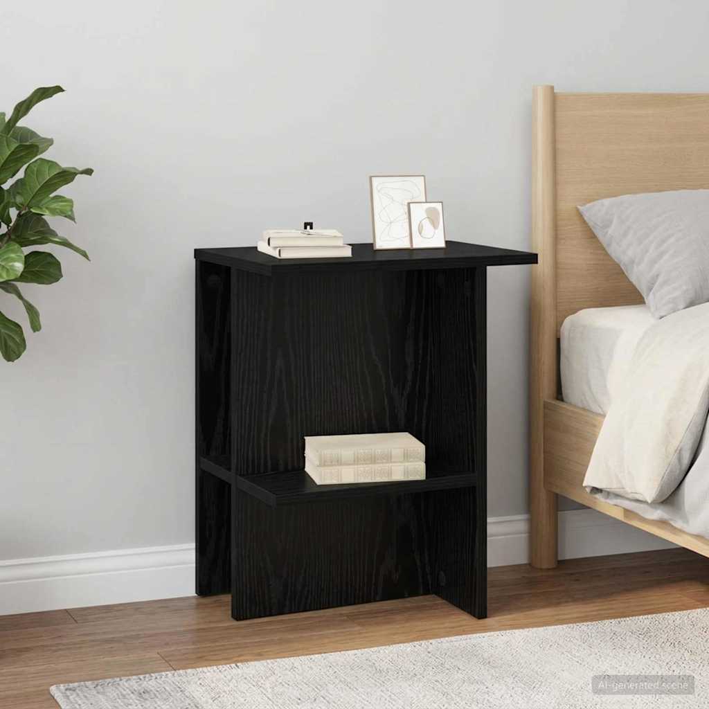 Sofabord 2 stk. Sort eg 40 x 30 x 49 cm Konstrueret træ