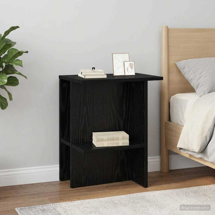 Sofabord 2 stk. Sort eg 40 x 30 x 49 cm Konstrueret træ