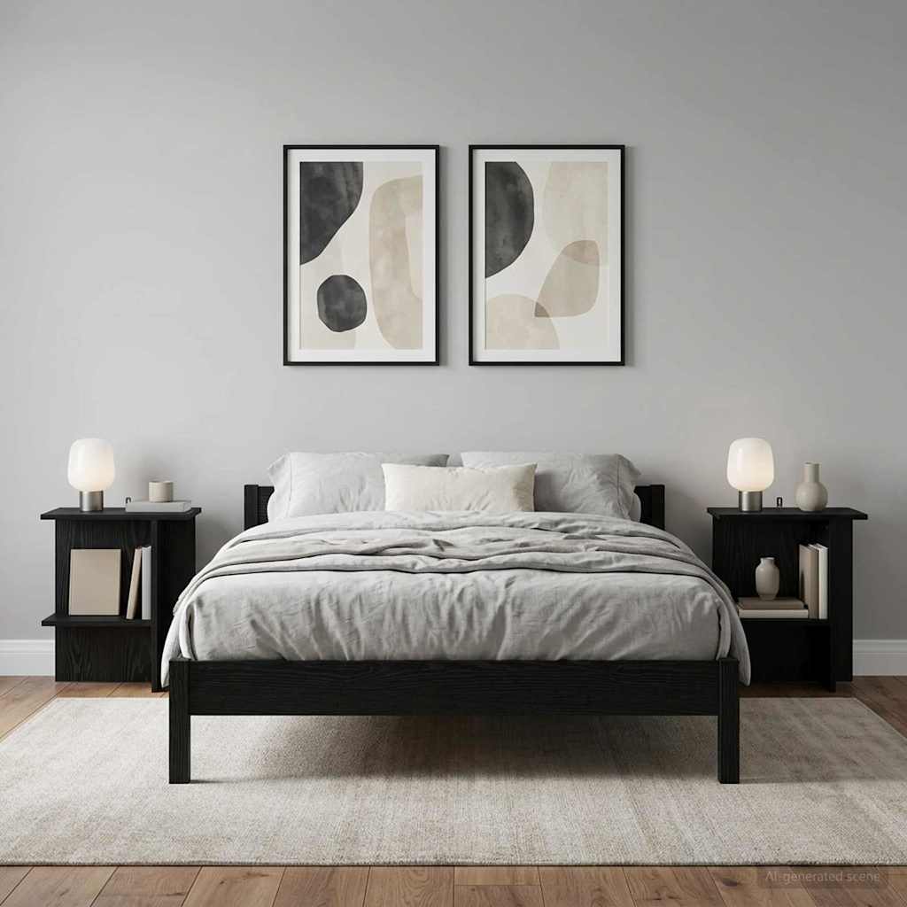 Sofabord 2 stk. Sort eg 40 x 30 x 49 cm Konstrueret træ