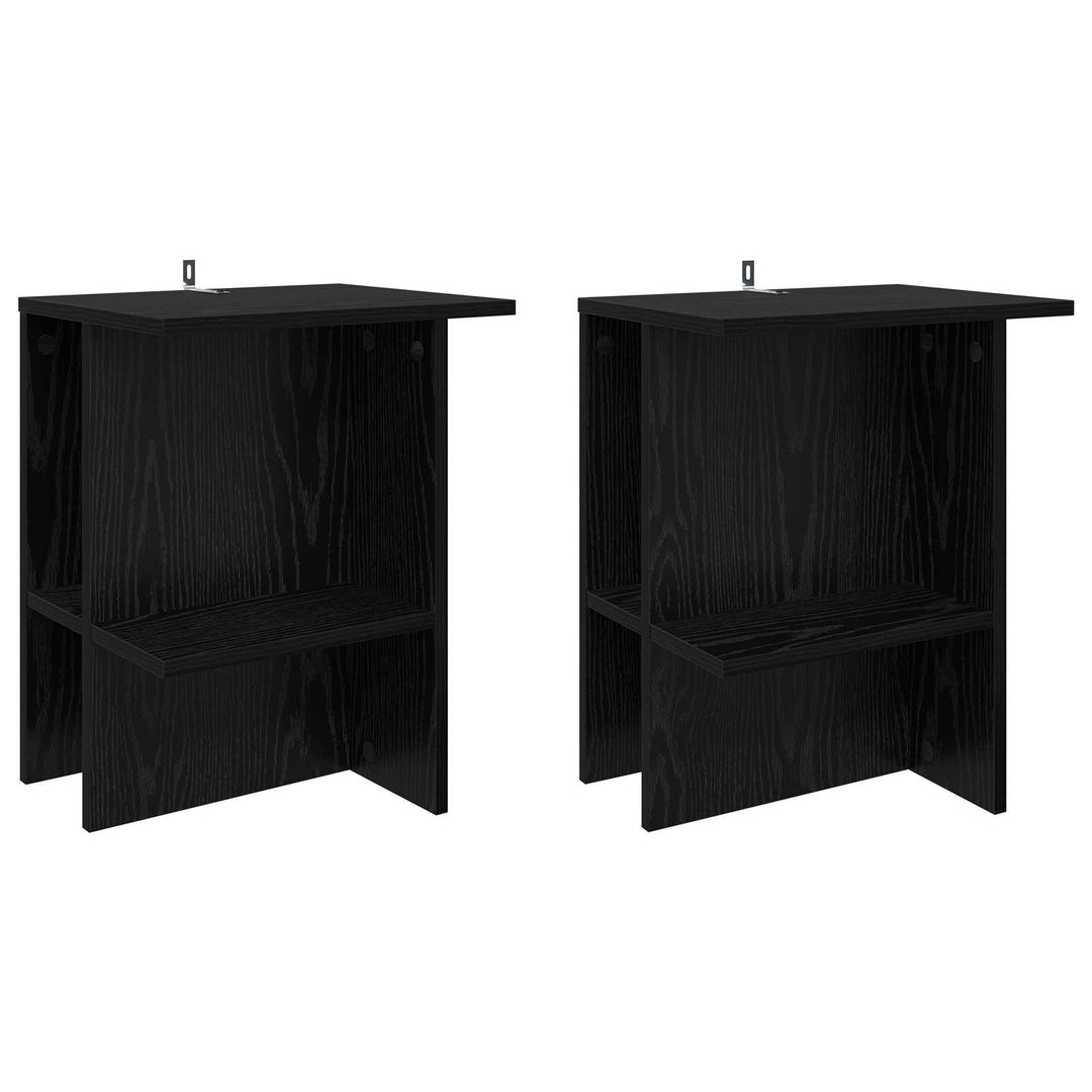 Sofabord 2 stk. Sort eg 40 x 30 x 49 cm Konstrueret træ