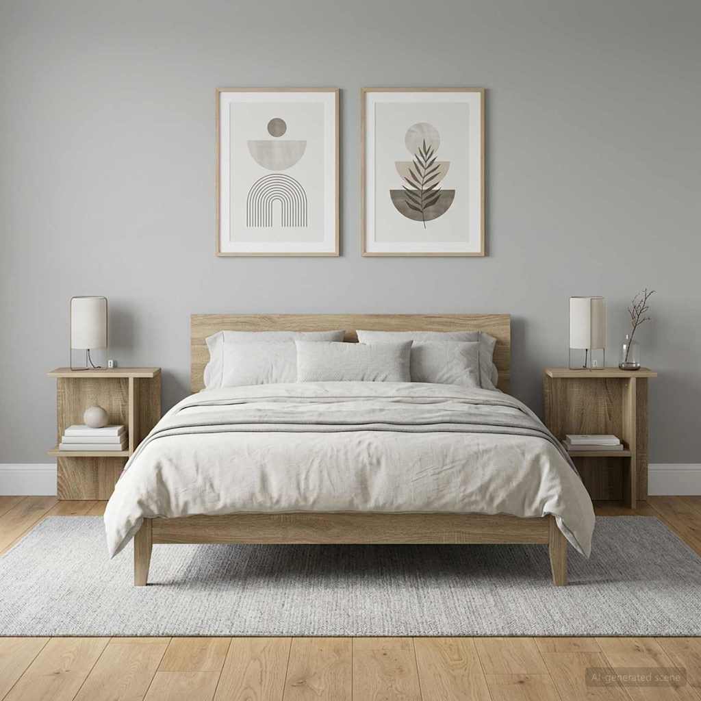 Sofabord 2 pcs Sonoma-eg 40 x 30 x 49 cm Konstrueret træ