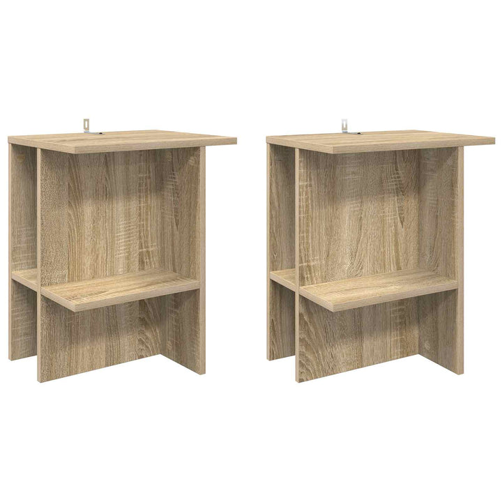 Sofabord 2 pcs Sonoma-eg 40 x 30 x 49 cm Konstrueret træ