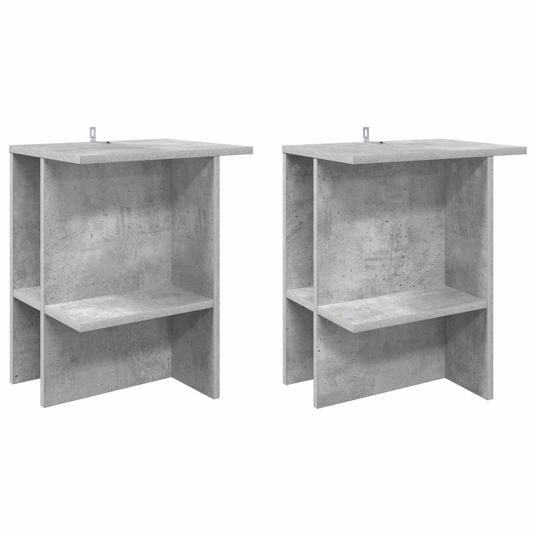 Sofabord 2 pcs Betongrå 40 x 30 x 49 cm Konstrueret træ