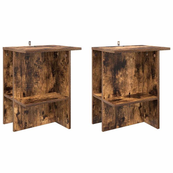 Sofabord 2 stk. Røget eg 40 x 30 x 49 cm Konstrueret træ