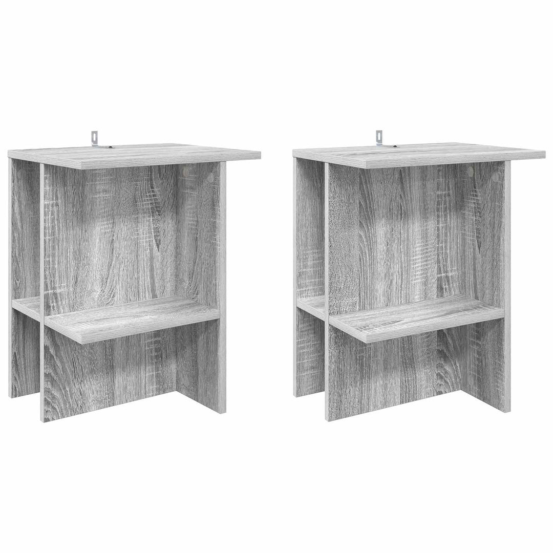 Sofabord 2 stk. Grå sonoma-eg 40 x 30 x 49 cm Konstrueret træ
