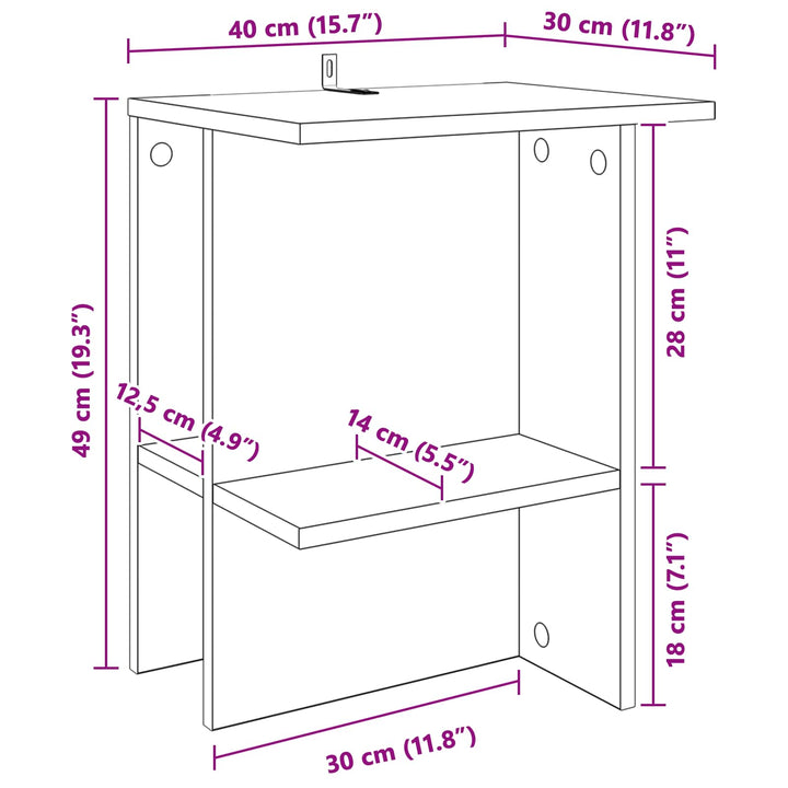 Sofabord 2 stk. Grå sonoma-eg 40 x 30 x 49 cm Konstrueret træ