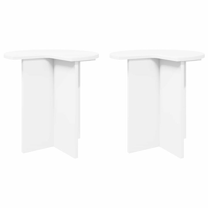 Sidebord med opbevaring 2 pcs Hvid Ø 39 x 38 cm Konstrueret træ