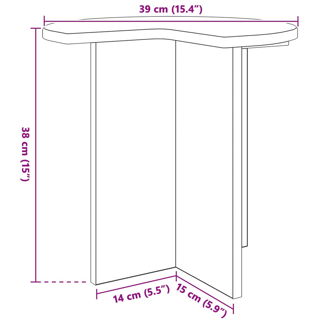 Sidebord Sort eg Ø 39 x 38 cm Konstrueret træ