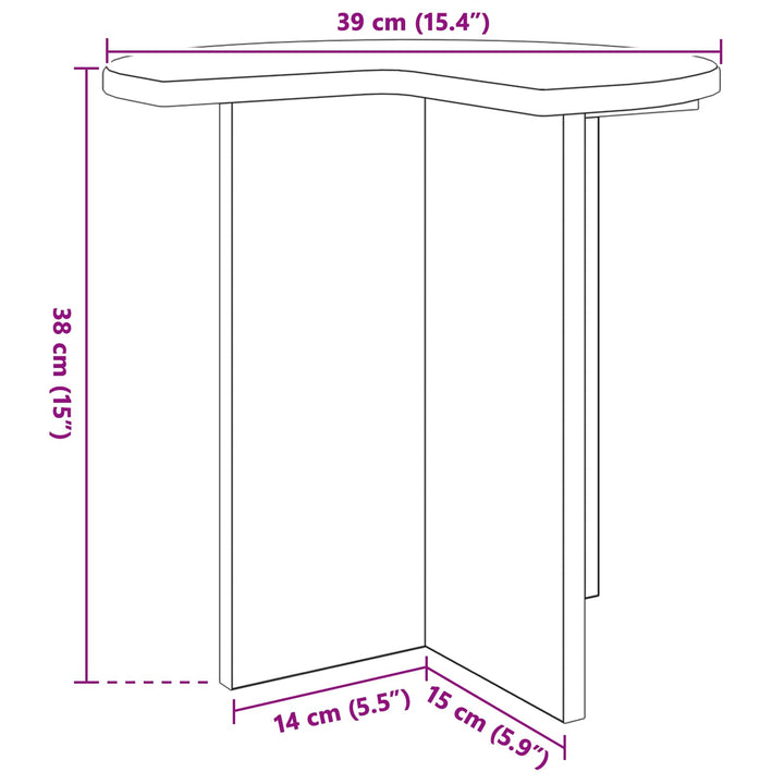 Sidebord Sort eg Ø 39 x 38 cm Konstrueret træ