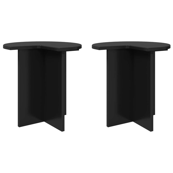 Sidebord 2 pcs Sort eg Ø 39 x 38 cm Konstrueret træ