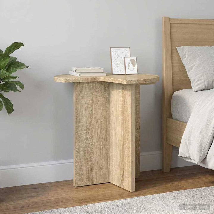 Sidebord 2 pcs Sonoma-eg Ø 39 x 38 cm Konstrueret træ