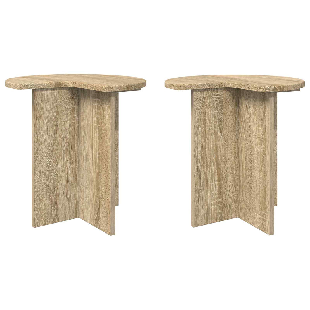 Sidebord 2 pcs Sonoma-eg Ø 39 x 38 cm Konstrueret træ