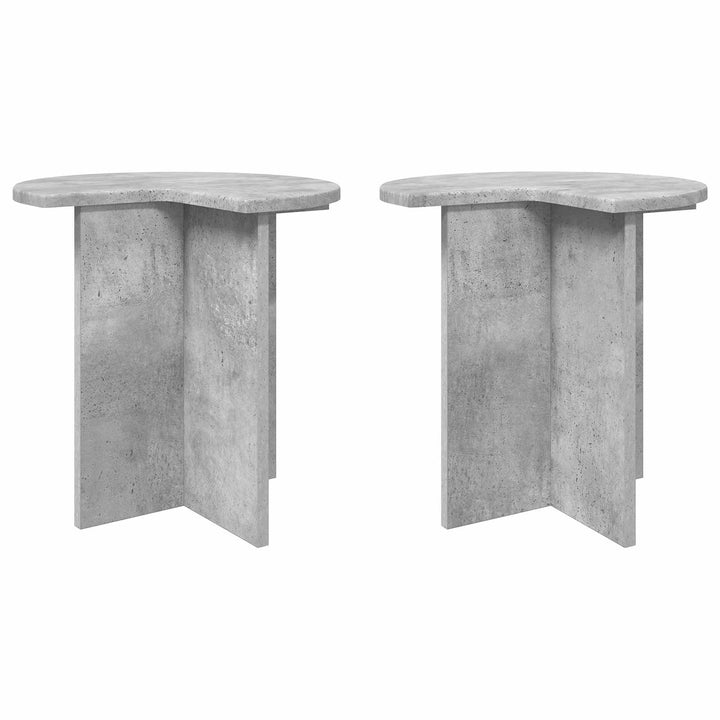 Sidebord 2 pcs Betongrå Ø 39 x 38 cm Konstrueret træ