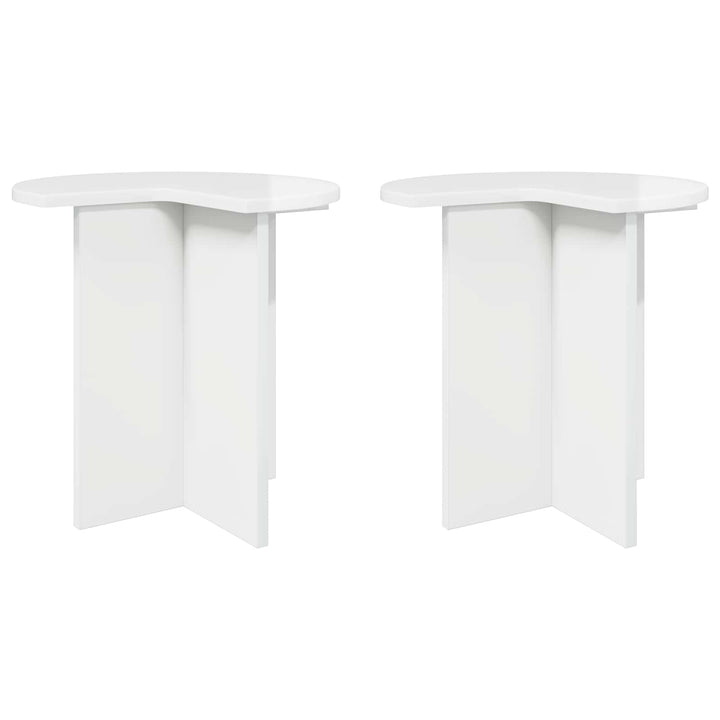 Sidebord 2 pcs Hvid højglans Ø 39 x 38 cm Konstrueret træ