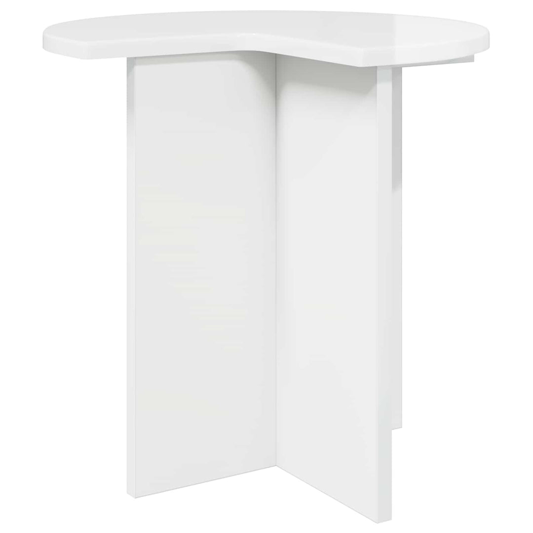 Sidebord 2 pcs Hvid højglans Ø 39 x 38 cm Konstrueret træ