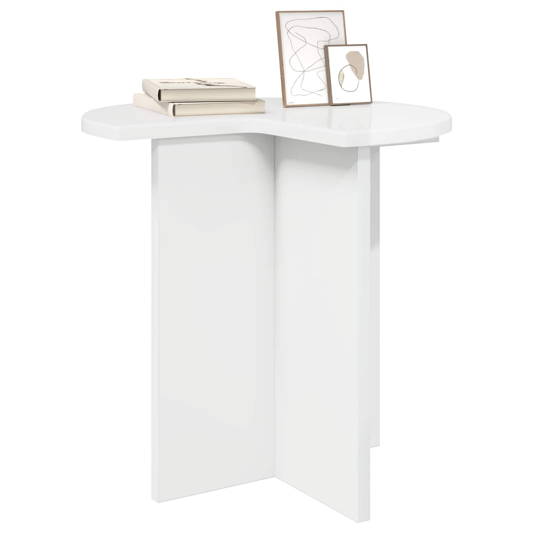 Sidebord 2 pcs Hvid højglans Ø 39 x 38 cm Konstrueret træ