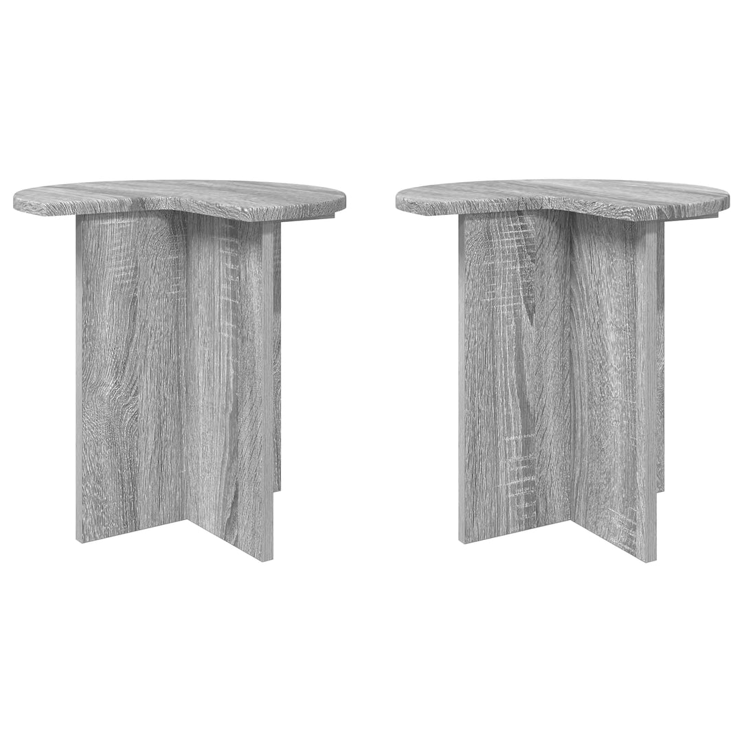 Sidebord 2 pcs Grå sonoma-eg Ø 39 x 38 cm Konstrueret træ