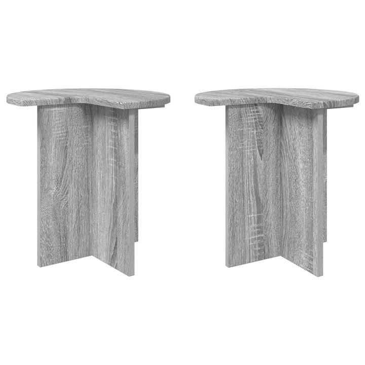 Sidebord 2 pcs Grå sonoma-eg Ø 39 x 38 cm Konstrueret træ