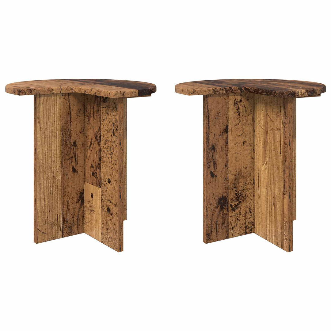 Sidebord 2 pcs Gammelt træ Ø 39 x 38 cm Konstrueret træ
