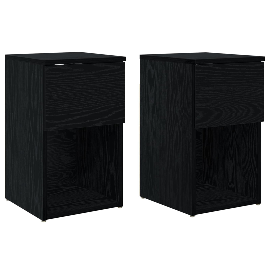 Sengeskab 2 pcs Sort eg 29 x 31,5 x 49 cm Konstrueret træ