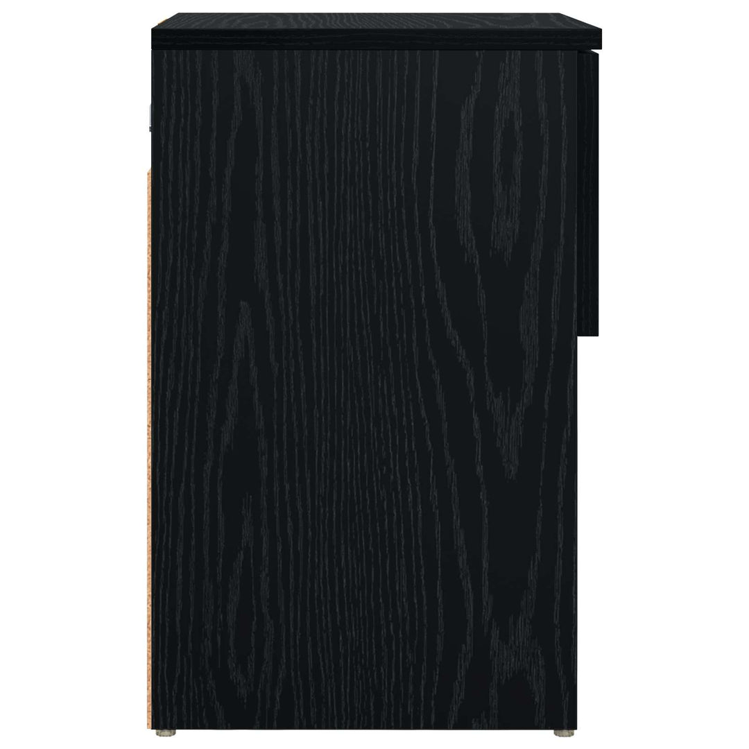 Sengeskab 2 pcs Sort eg 29 x 31,5 x 49 cm Konstrueret træ