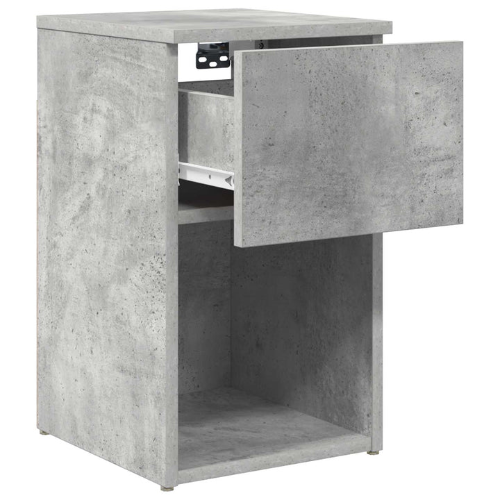 Sengeskab 2 pcs Betongrå 29 x 31,5 x 49 cm Konstrueret træ