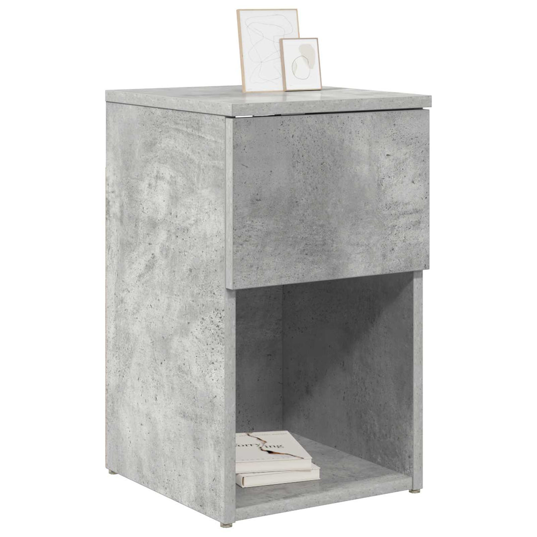 Sengeskab 2 pcs Betongrå 29 x 31,5 x 49 cm Konstrueret træ
