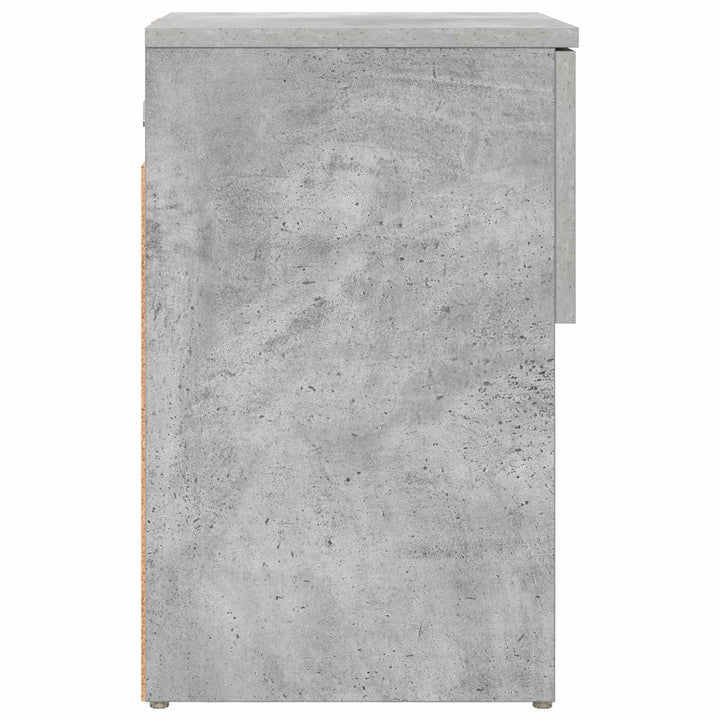 Sengeskab 2 pcs Betongrå 29 x 31,5 x 49 cm Konstrueret træ