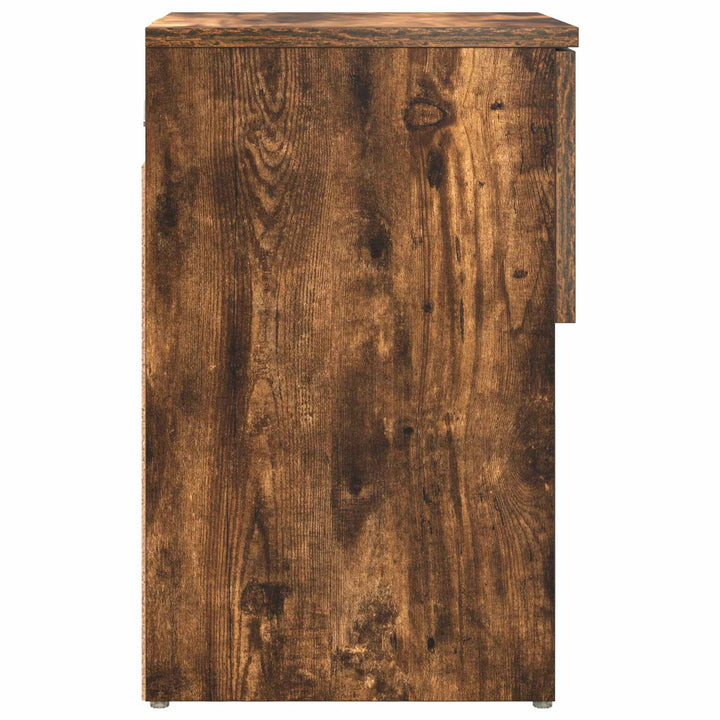 Sengeskab 2 pcs Røget eg 29 x 31,5 x 49 cm Konstrueret træ