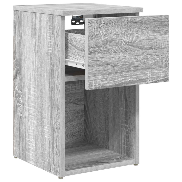 Sengeskab 2 pcs Grå sonoma-eg 29 x 31,5 x 49 cm Konstrueret træ