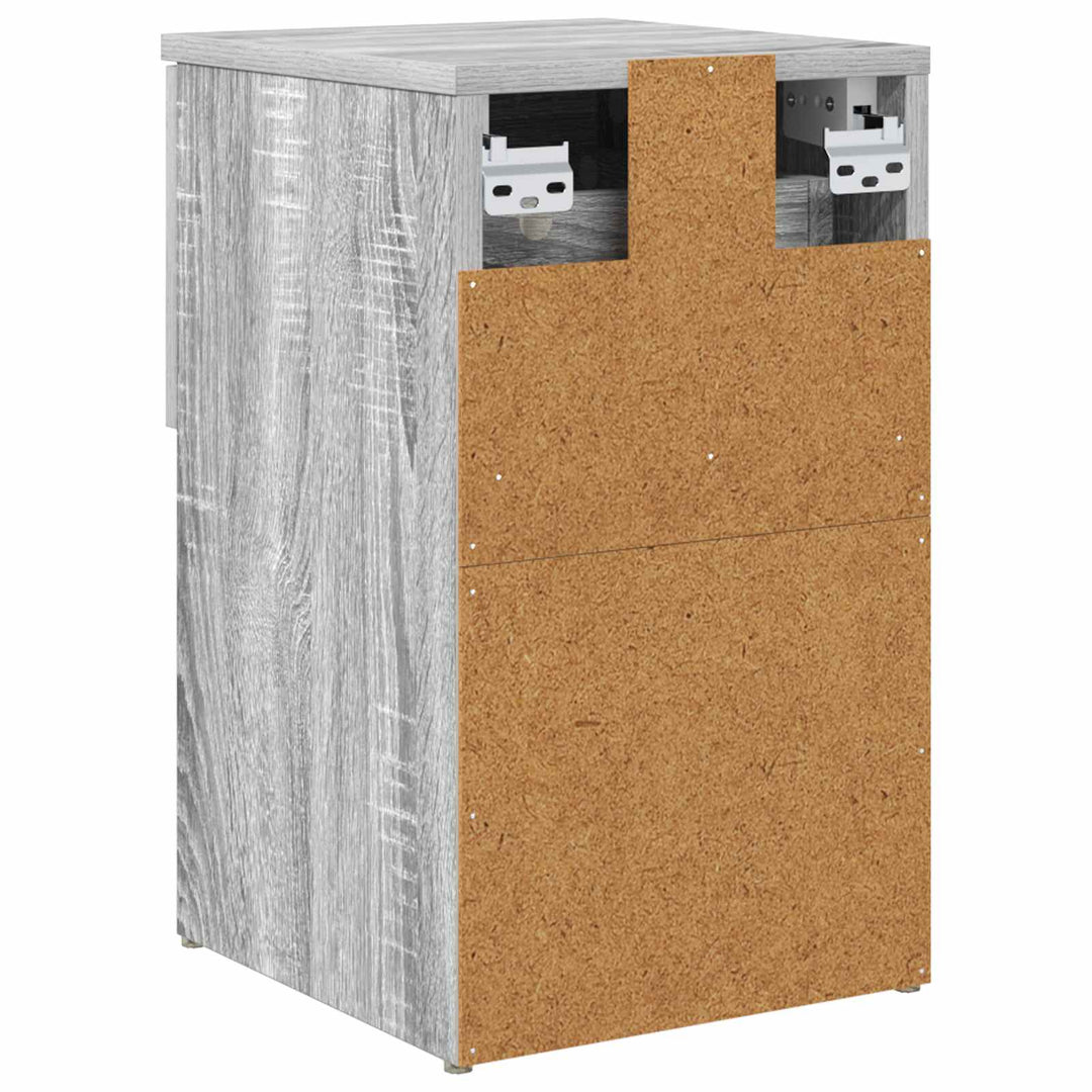 Sengeskab 2 pcs Grå sonoma-eg 29 x 31,5 x 49 cm Konstrueret træ