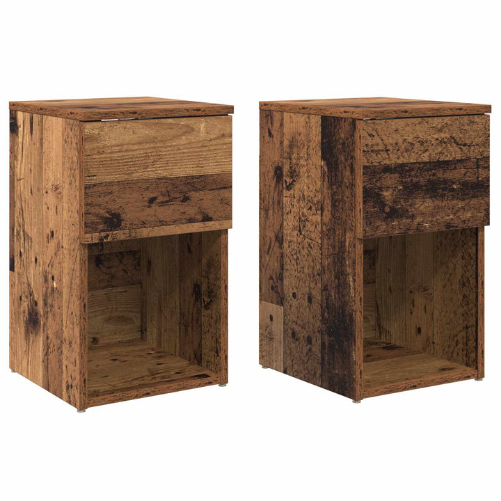 Sengeskab 2 pcs Gammelt træ 29 x 31,5 x 49 cm Konstrueret træ
