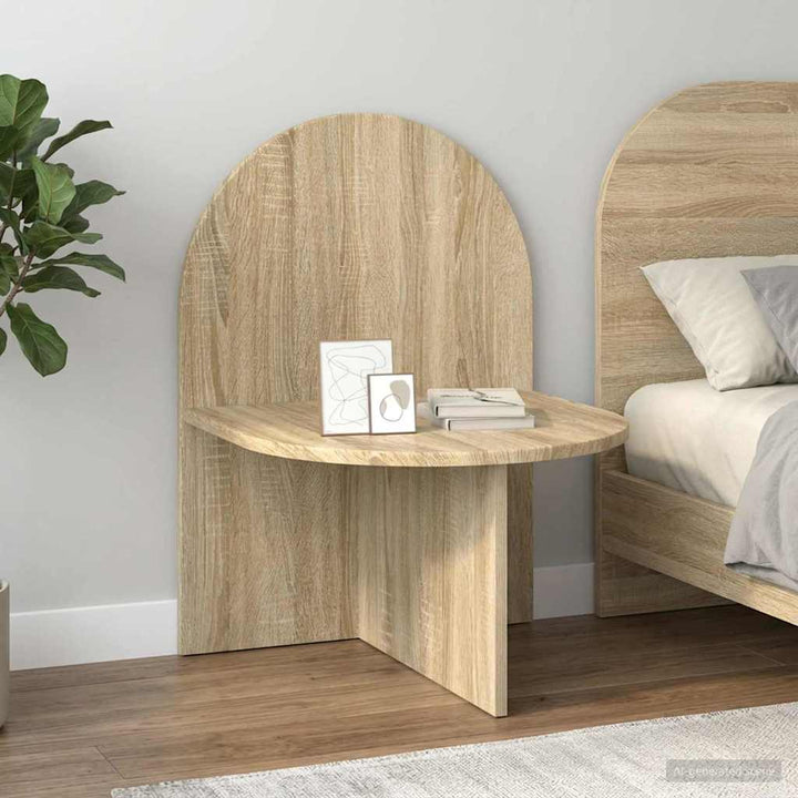 Sengebord 2 pcs Sonoma-eg 48 x 49 x 65 cm Konstrueret træ