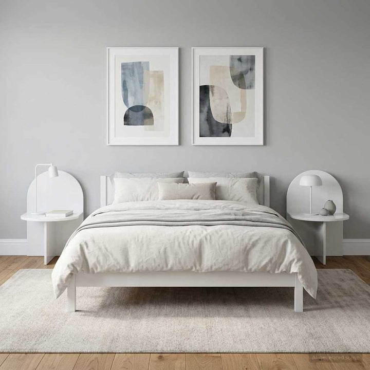 Sengebord 2 pcs Hvid højglans 48 x 49 x 65 cm Konstrueret træ