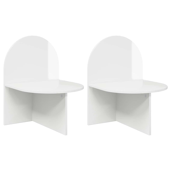 Sengebord 2 pcs Hvid højglans 48 x 49 x 65 cm Konstrueret træ