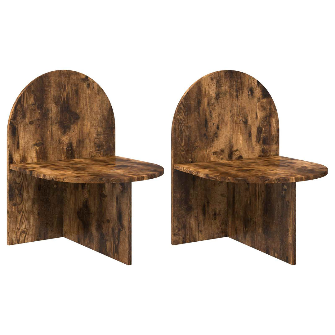 Sengebord 2 pcs Røget eg 48 x 49 x 65 cm Konstrueret træ